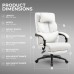 DOWINX Fabric Office Chair, Ergonomic Gaming Computer Chair with Footrest, Lumbar Support, Swivel Wheels for Home, Office - LS-6653F